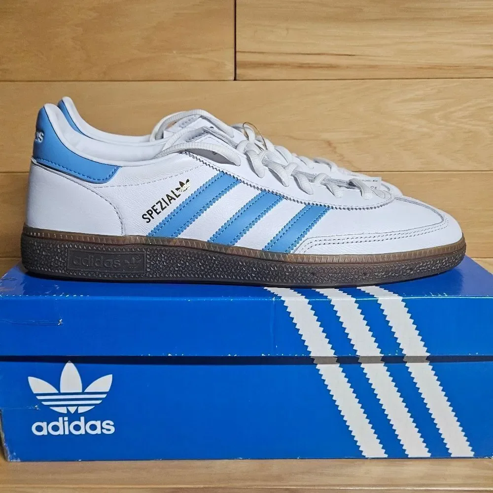 Adidas Originals Handball Spezial White Blue Gum Sole Mens Shoe Trainer IE3607 - Picture 11 of 12